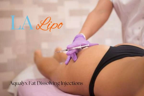 Woman having fat dissolving injections Brixton on thighs